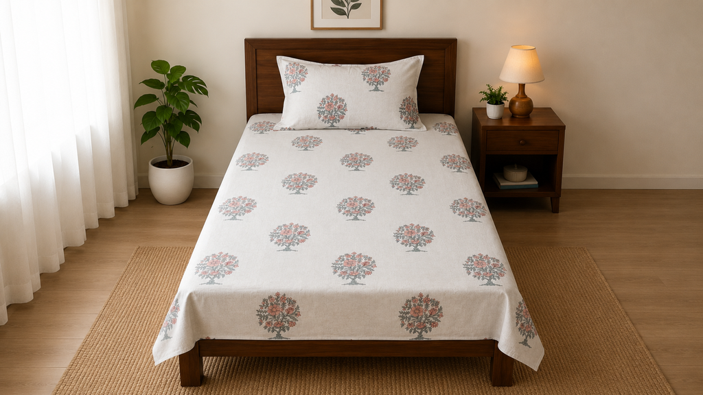 [S 8] Single Bedsheet | Pure Cotton